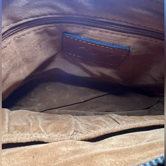 Patricia Nash Avellino Crossbody Leather Bag Front Pocket Greek Map NWT - Picture 5 of 8